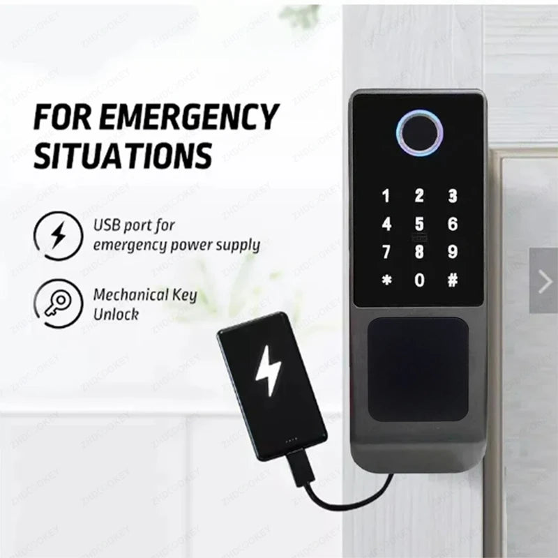Outdoor Waterproof Tuya Smart Lock with Remote Control IC Card Digital Key-pad Electronic Biometria Security Lock For Gate Door