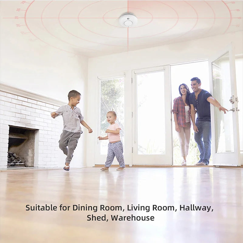 Built-in 10 Year Battery Smoke Detector WiFi Function Tuya Smart Home Parlor Child Room Kitchen Shop Fire Sound Alarm SensorSmoke DetectorsGoWisse.com