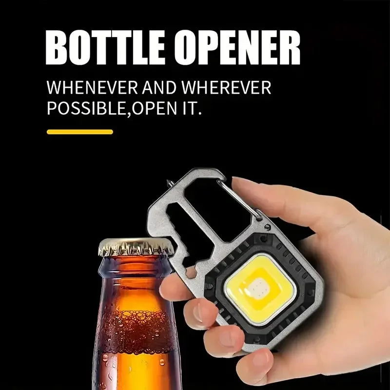 COB Flashlight Rechargeable Portable LED Keychain Work Light Outdoor Camping Light Pocket Wrench Screwdriver Safety Hammer Lamp