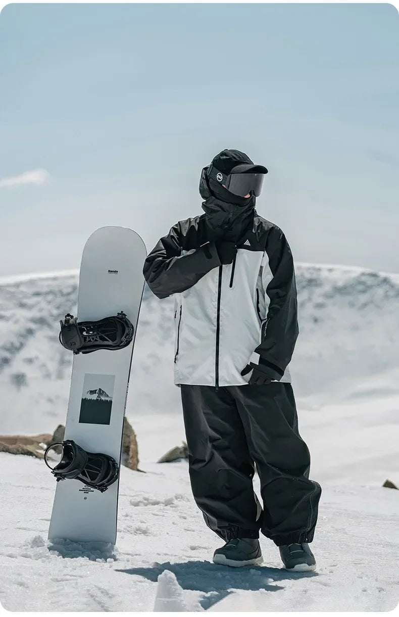 Men's Women's Single Board Waterproof Loose Fit Wear Resistant Professional Double Board Ski Pants Snowboard Pants Men