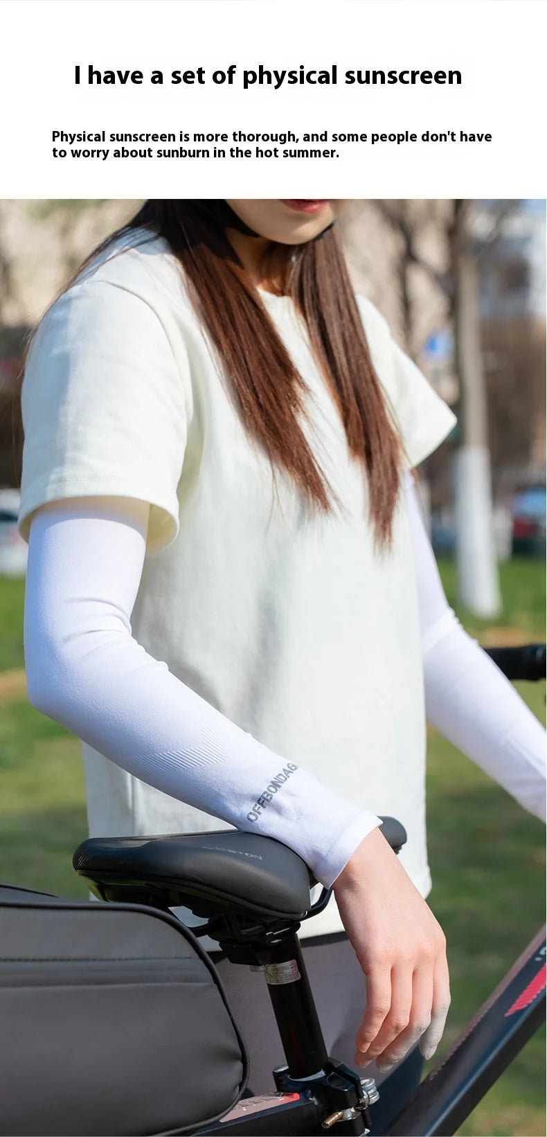 OFFBONDAGE Ice Silk Bicycle Sleeves Cycling Arm Protection Outdoor Sun UV Summer Breathable Protect Sports MTB Road Bike Sleeves