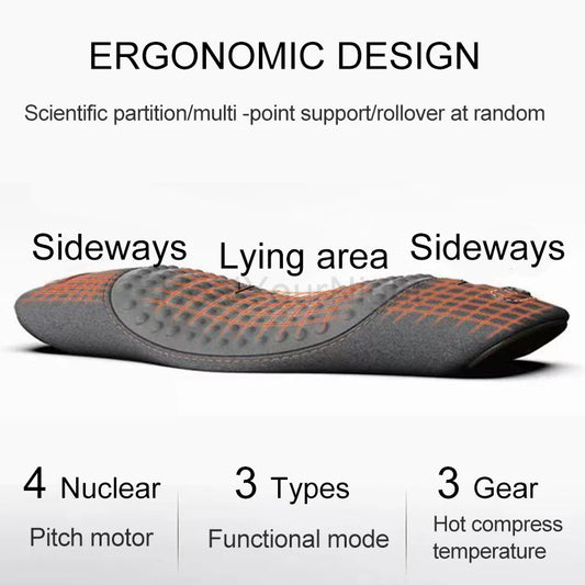 Waist Pillow Pad, Electric Massage, Lying Flat Waist Pain Waist Support, with Heating, Vibrating Features.