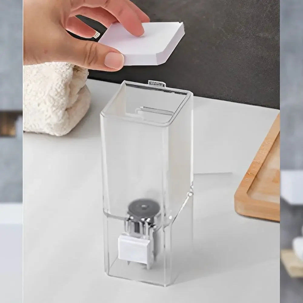 Non-punching Manual Press Soap Dispenser Bathroom Wall Hanging Traceless Paste Disinfectant Bottle Transparent Soap Dispenser