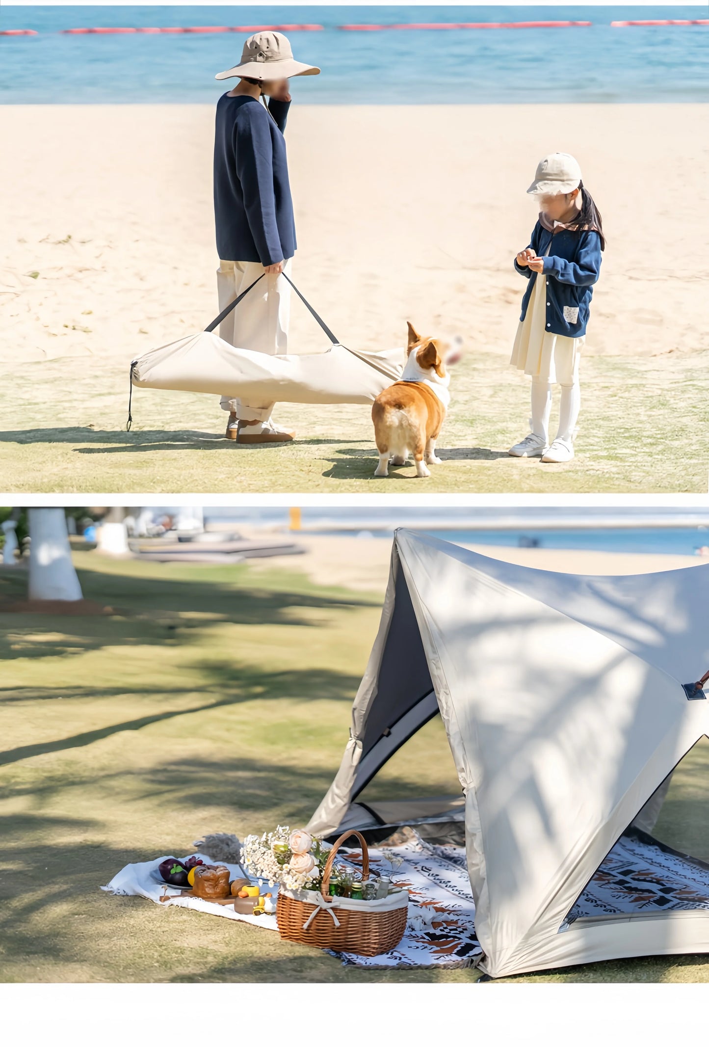 Camping Tent Beach Tent 3-4 Person Family Foldable Shelter Waterproof Automatic Setup For Camping Hiking Traveling