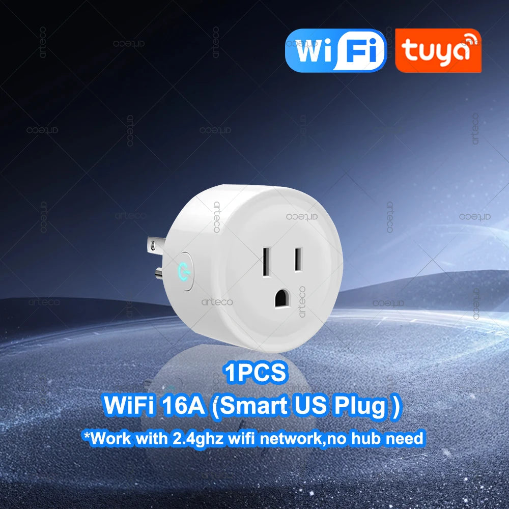 Tuya 16A Smart Plug Zigbee WiFi Socket US Standard Canada Mexico Power Monitoring Timing Function Works With Alexa Google Home
