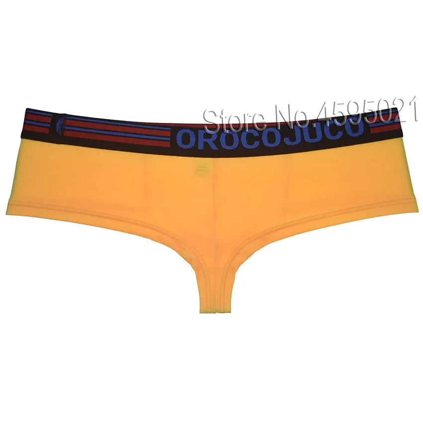 Cheeky Men's Boxers Shorts Thong Brazilain Underwear Bulge Pouch Male Bikini Briefs Micro Trunk 1/3 Rear Coverage Underpant Soft