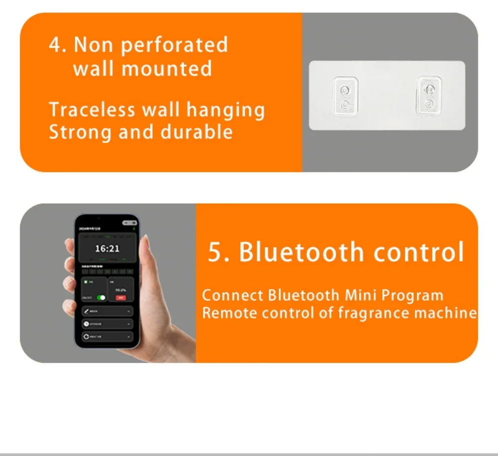 Hotel Aroma Diffuser Machine Wall Mounted Room Fragrance Diffuser Bluetooth Electric Smell Distributor Electric Smell for HomeElectric DiffusersGoWisse.com