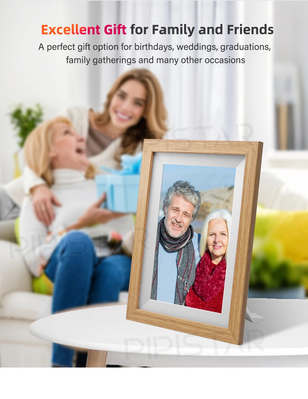 10.1-inch WiFi smart digital photo frame Frameo digital photo frame with high-definition IPS touch screen automatic rotationPicture FramesGoWisse.com