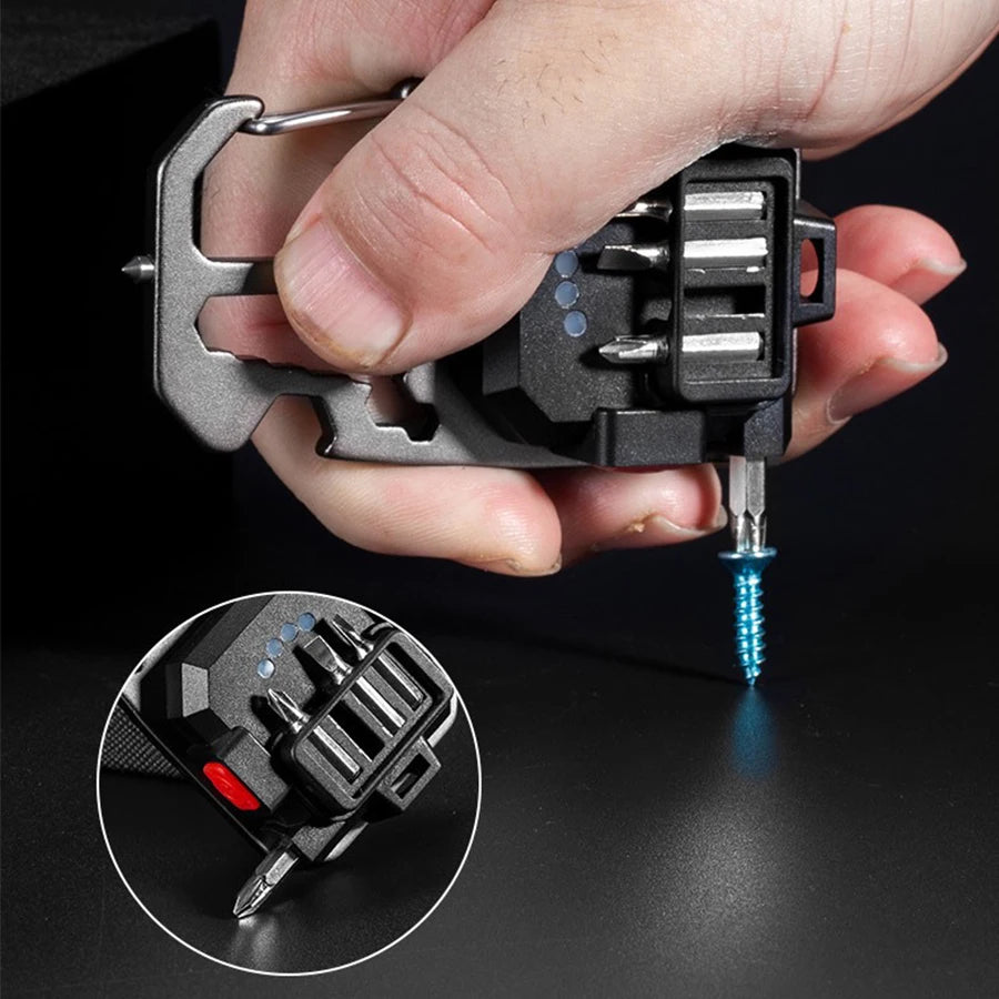 AmmToo Ultra Small Mini LED Light Rechargeable Keychain Light Outdoor Camping COB Work Light Portable Pocket Wrench Screwdriver