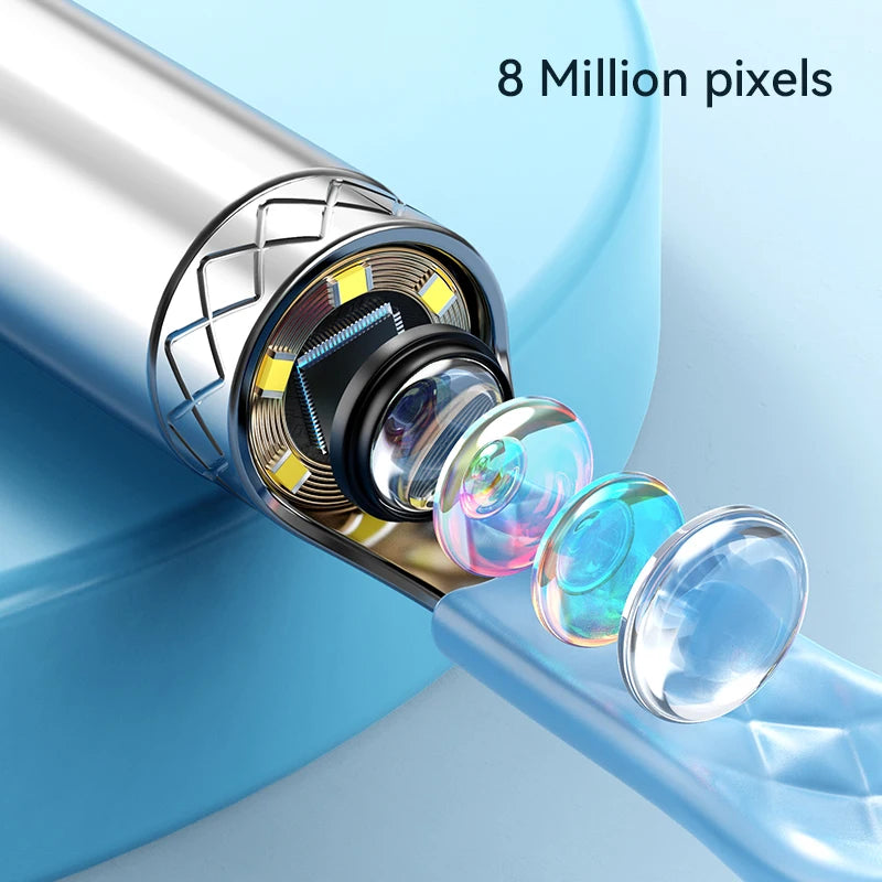 Wireless Ear Wax Removal With Camera Rechargeable Ear Cleaner 8 Megapixels Ear Check Camera with 6 Pcs Ear Spoon Set Canal Clean