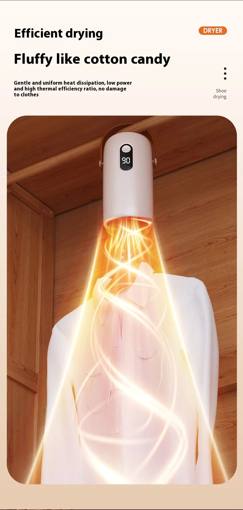 Portable Clothes Dryer Compact Electric Drying Machine for Home Foldable Clothes Dryer Convenient clothing drying in dormitories