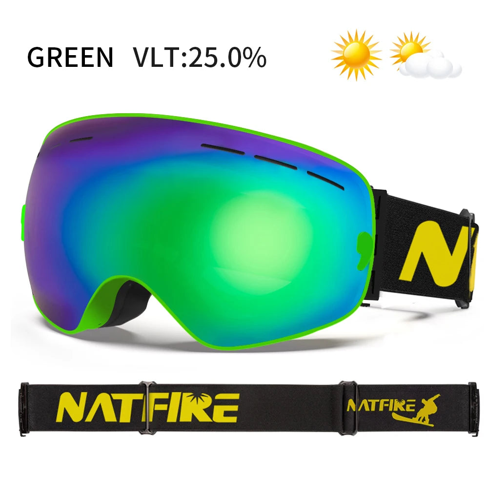 Snowboard Ski Goggles for Men Women UV400 Protection Anti-Fog Ski Glasses Ski Mask Big Face Snow Glasses Skiing Eyewear