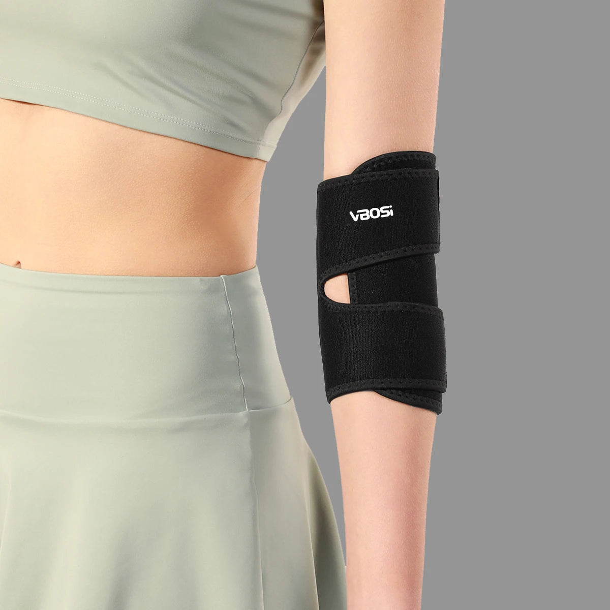 1 Piece Unisex Adjustable Neoprene Elbow Support Brace - Comfortable Sports Fitness Protector for Men and Women