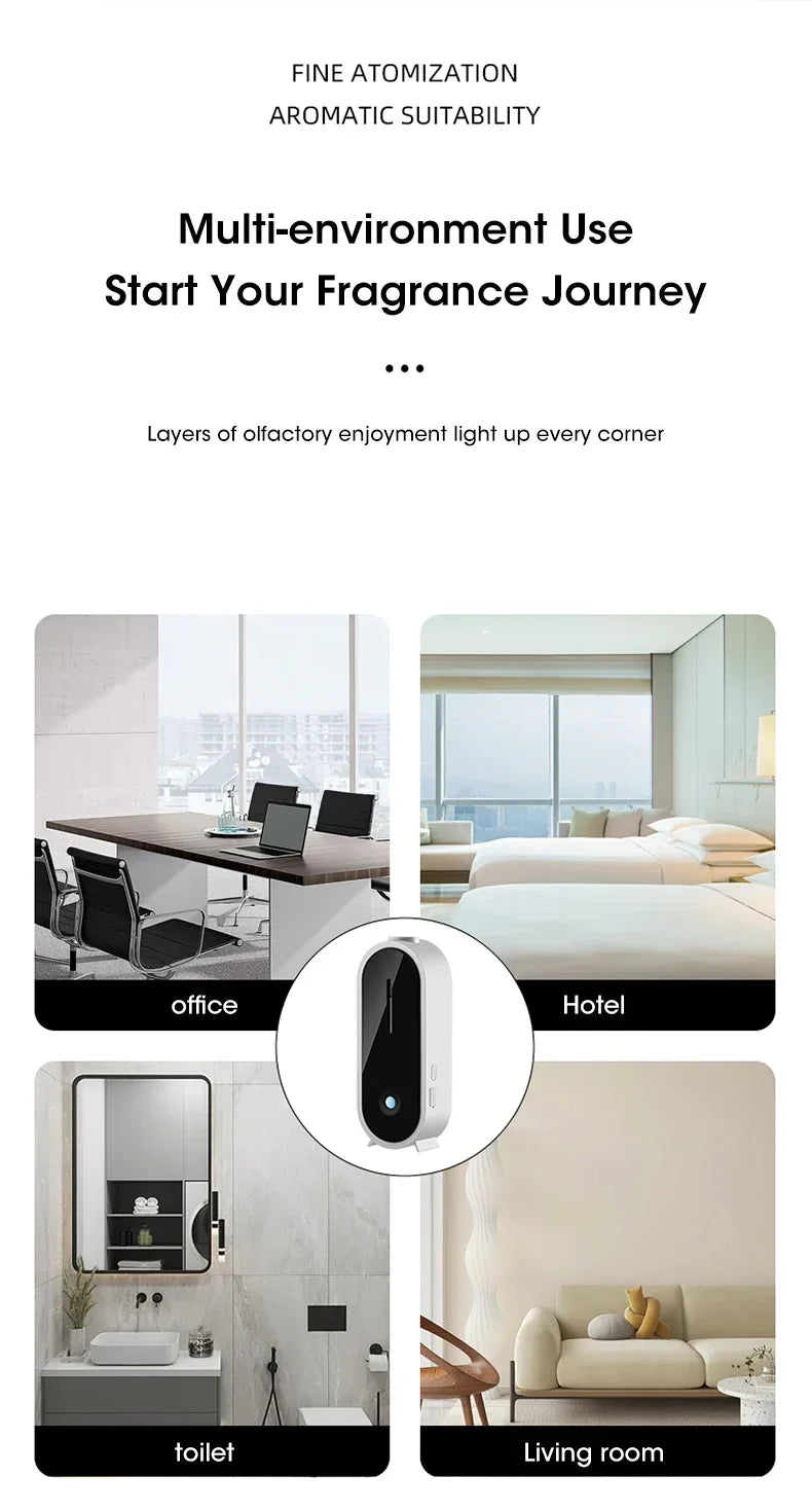 Automatic Circulating Aroma Diffuser Smart Air Scent Machine Home Essential Oil 50ml Tank Spray Fragrance Dispenser for Bedroom