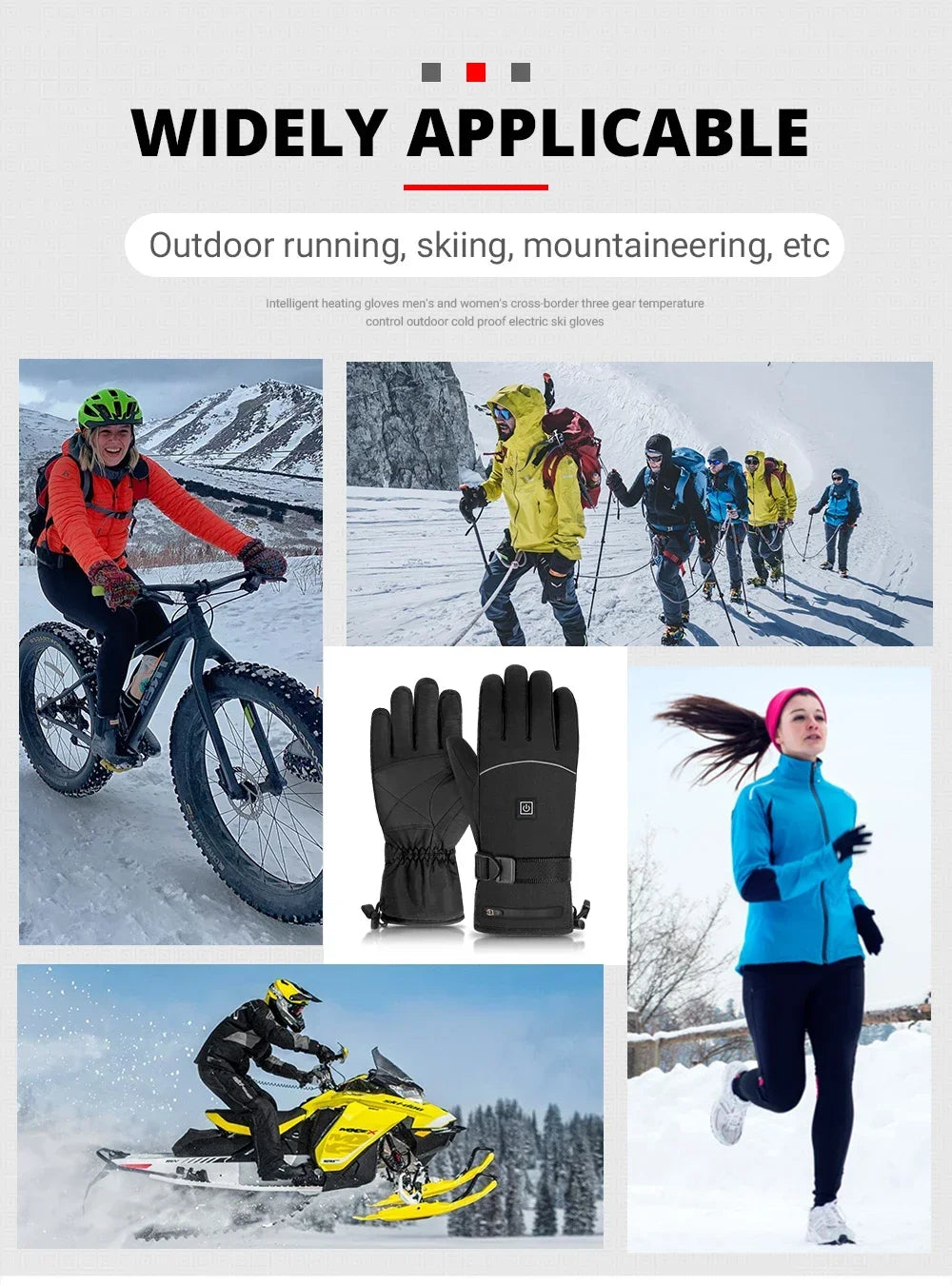 Electric Heated Gloves Thermal Heat Gloves Winter Warm Skiing Snowboarding Hunting Fishing Waterproof Heated Rechargeable Gloves