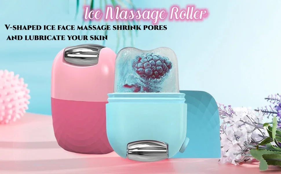 2In1 Silicone Ice Facial Roller Skin Care Beauty Lifting Contouring Tool GuaSha Roller Puffiness Skin Care Beauty Treatment Tool