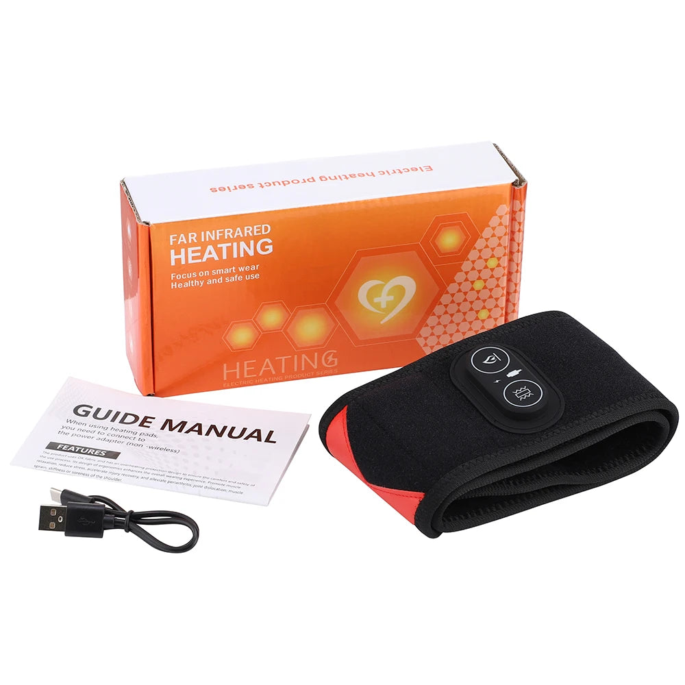 Red Light Therapy Wrist Protector 660nm 850nm LED Infrared Heating Pad Wrist Wrap 3 Levels Vibration Hand Massager Brace