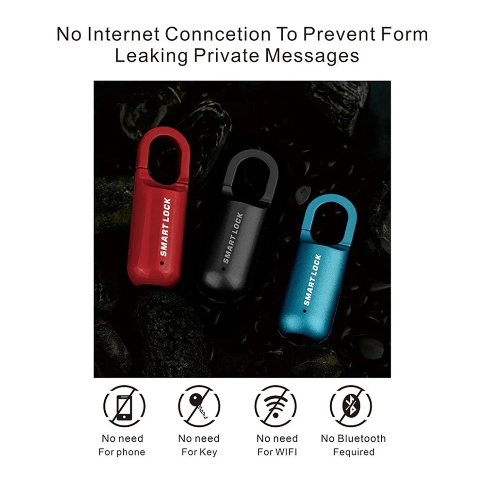 Fingerprint Padlock Smart Keyless Lock for Locker Rechargeable Gym Lock School Locker Lock Biometric Lock Backpack Lock Locker