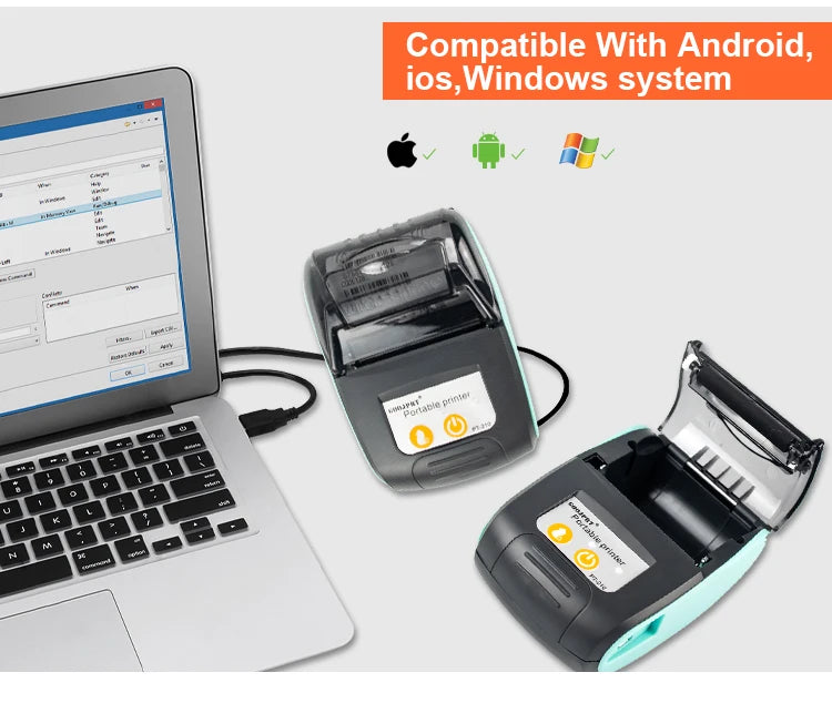 Mini Receipt Printer Portable, Bluetooth, Ticket ,Bill Receipt, POS, iOS/Android