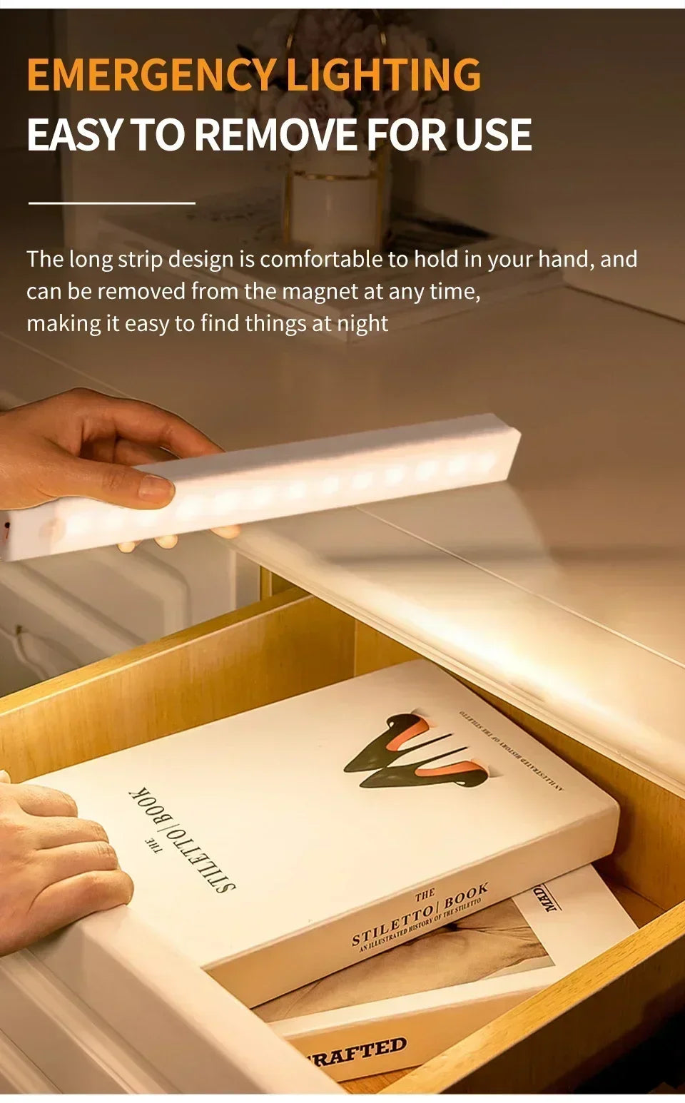 Wireless LED Motion Sensor Cabinet Light USB Rechargeable Led Night Light Cabinet Wardrobe Magnetic LampUnder Backlight For Room