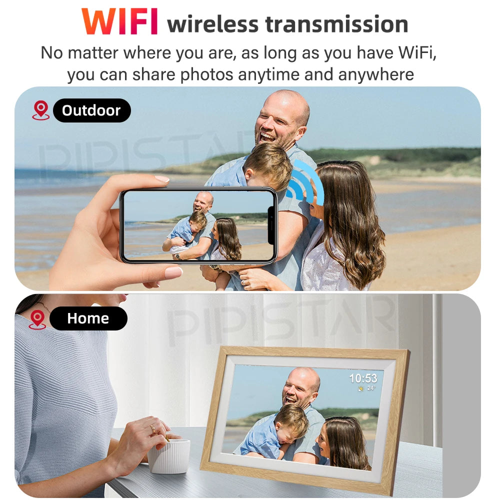 10.1-inch WiFi smart digital photo frame Frameo digital photo frame with high-definition IPS touch screen automatic rotationPicture FramesGoWisse.com