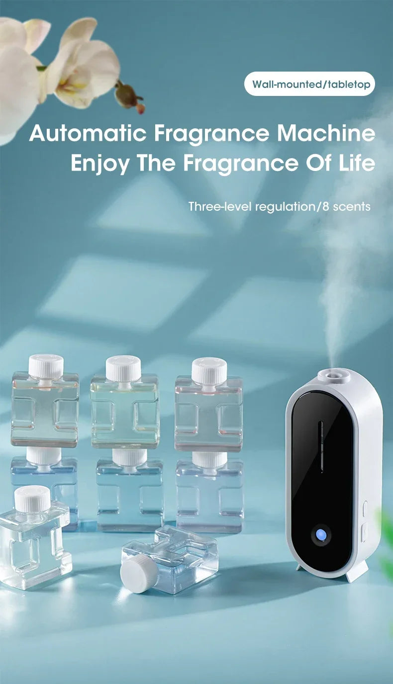 Automatic Circulating Aroma Diffuser Smart Air Scent Machine Home Essential Oil 50ml Tank Spray Fragrance Dispenser for Bedroom