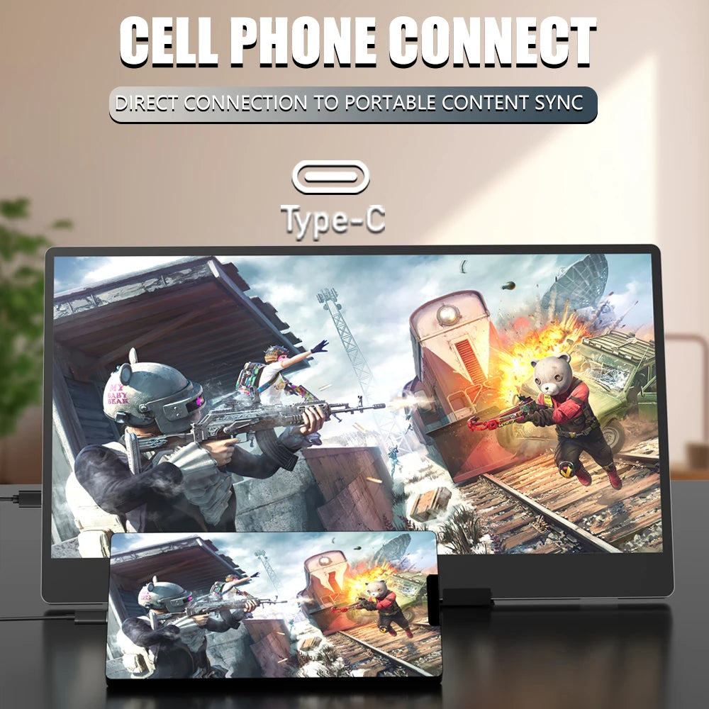 MUCAI N140-S36 Portable Display 14 Inch 60Hz Resolution 1366*768 TN Panel 250cd/㎡ Brightness 3ms Response Portable MonitorComputer MonitorsGoWisse.com