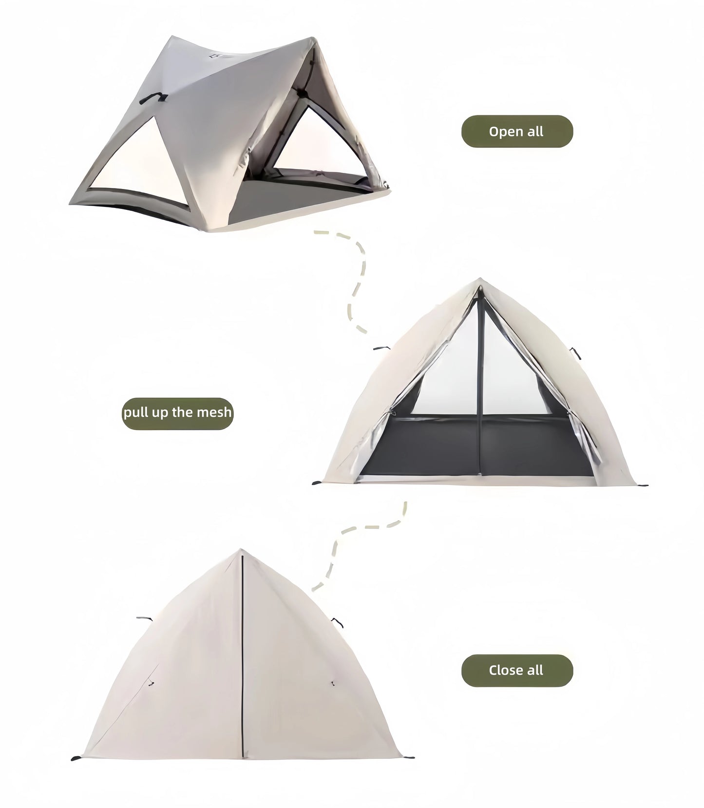 Camping Tent Beach Tent 3-4 Person Family Foldable Shelter Waterproof Automatic Setup For Camping Hiking Traveling