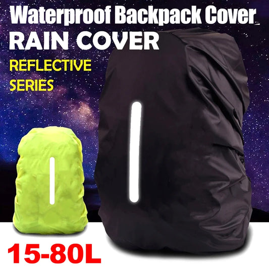 Waterproof Backpack Rain Cover 15-75L Outdoor Sport Cycling Safety Light Rain Cover Outdoor Camping Hiking Bag Rain Cover
