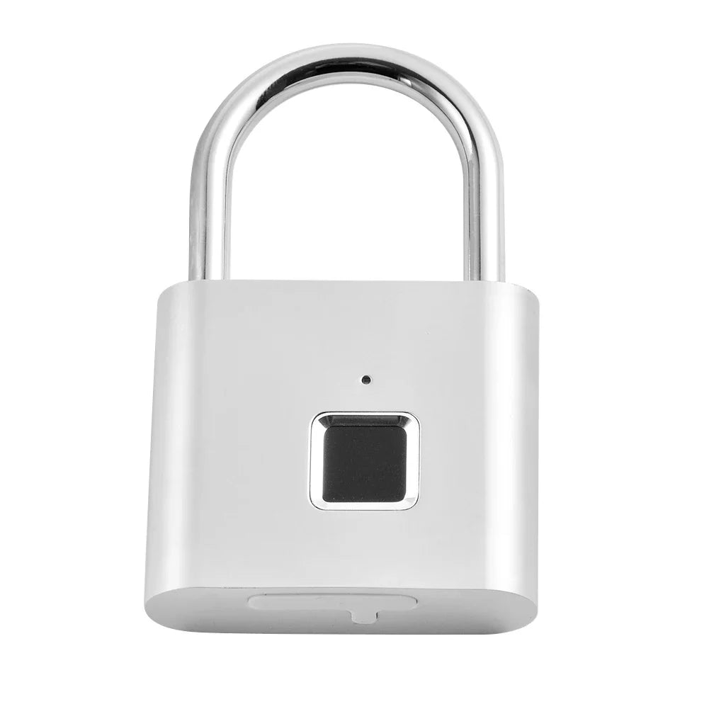 1PC Electronic Semiconductor Fingerprint Lock Smart Door Lock Rechargeable Security Padlock for Dormitory Home