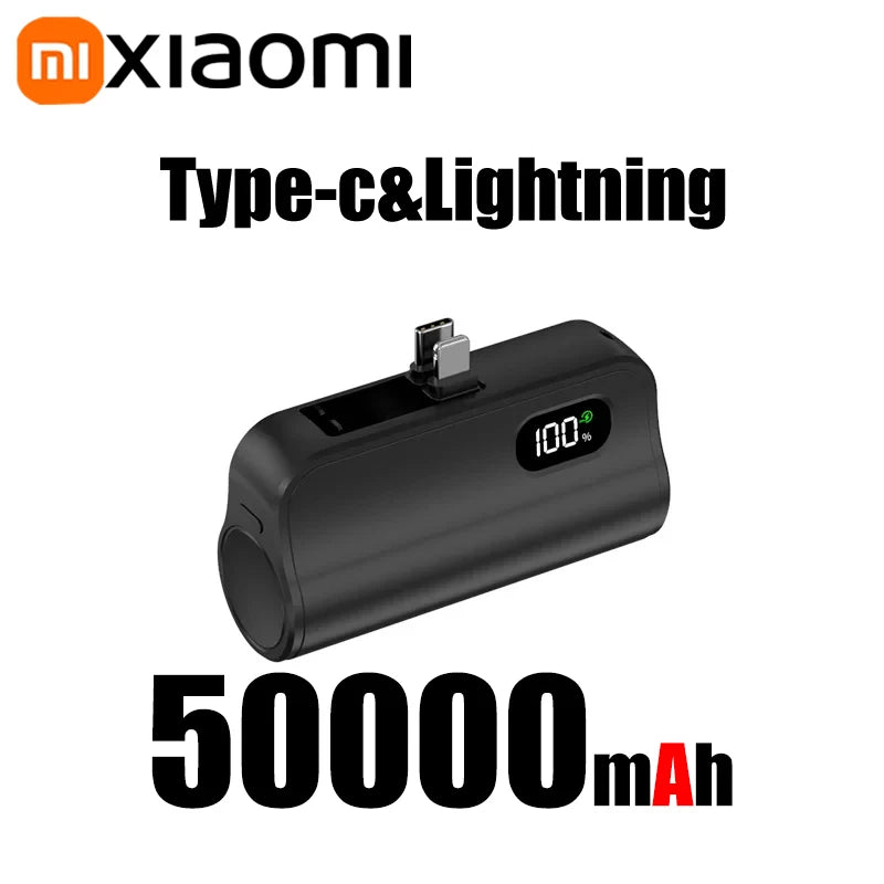 Xiaomi Mini Power Bank 50000mAh 2-in-1 Large Capacity LED Digital Display Portable Fast Charging External Battery For IPhone New