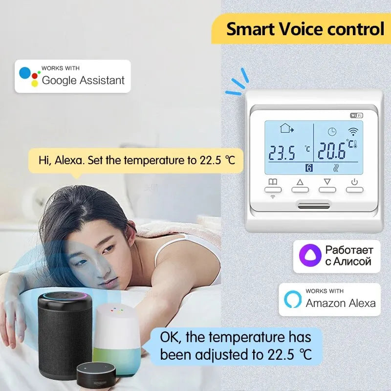 WiFi Smart Tuya Thermostat for Electric Floor Heating Water/Gas Boiler Temperature Remote Controller with Google Home & Alexa