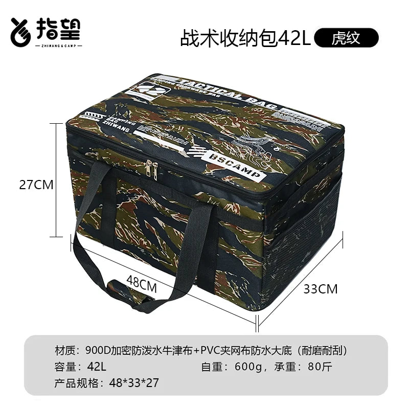 Tactical Camping Storage Bag, 26L Camping Luggage Bag for Hiking, Large Space Cookware Tableware Storage Bag for Picnic