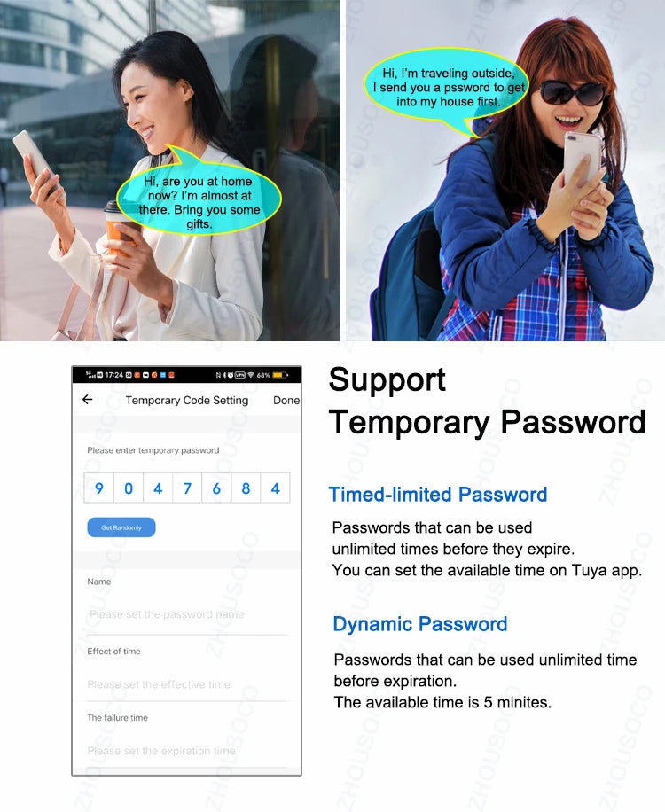 Tuya Wifi Waterproof Outdoor Smart Door Lock TTLock App Fingerprint Lock Card Code Remote Unlock Keyless Digital Electronic Lock