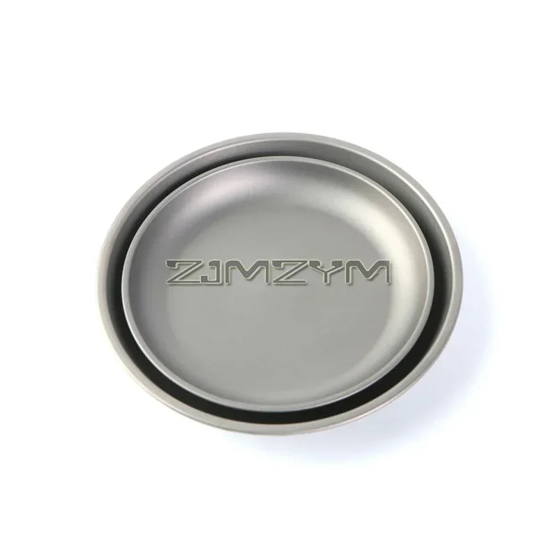Ultralight Titanium Bowl Pan Plate Dish 22cm 18.5cm Round Plate Outdoor Camping Portable Tableware for Backpacking & Camping