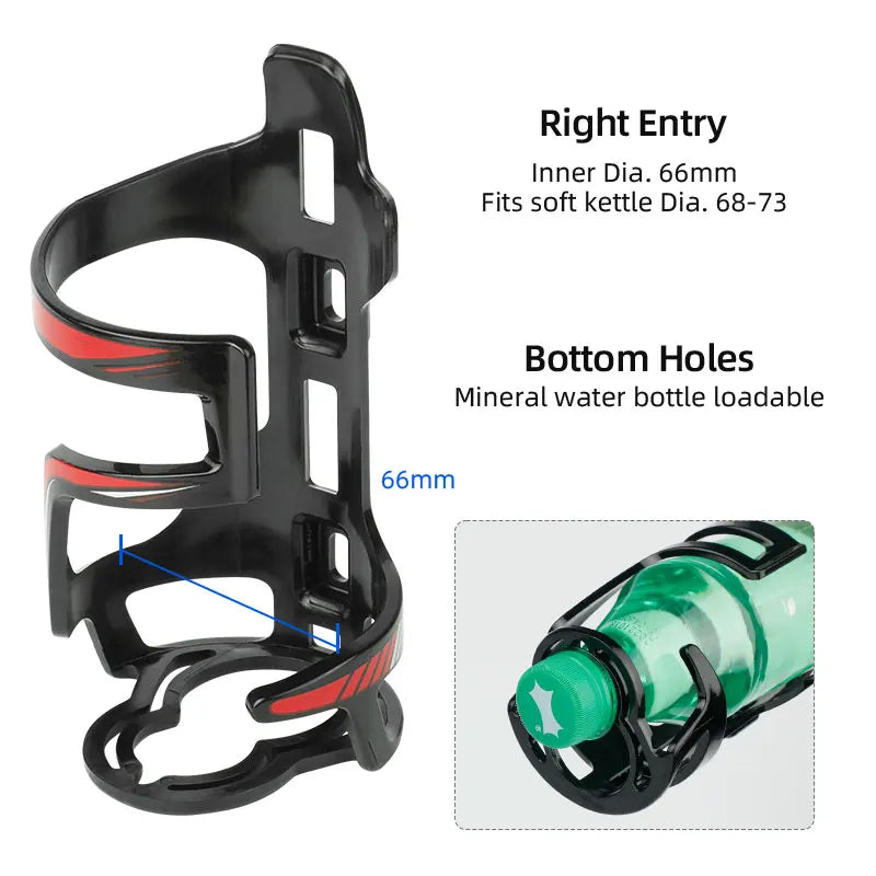 Deemount Bicycle Water Bottle Holder 65mm PC Mold-in Plastic Bottle Cage Carrier Rack Light Weight  Cycling Parts BKG-008