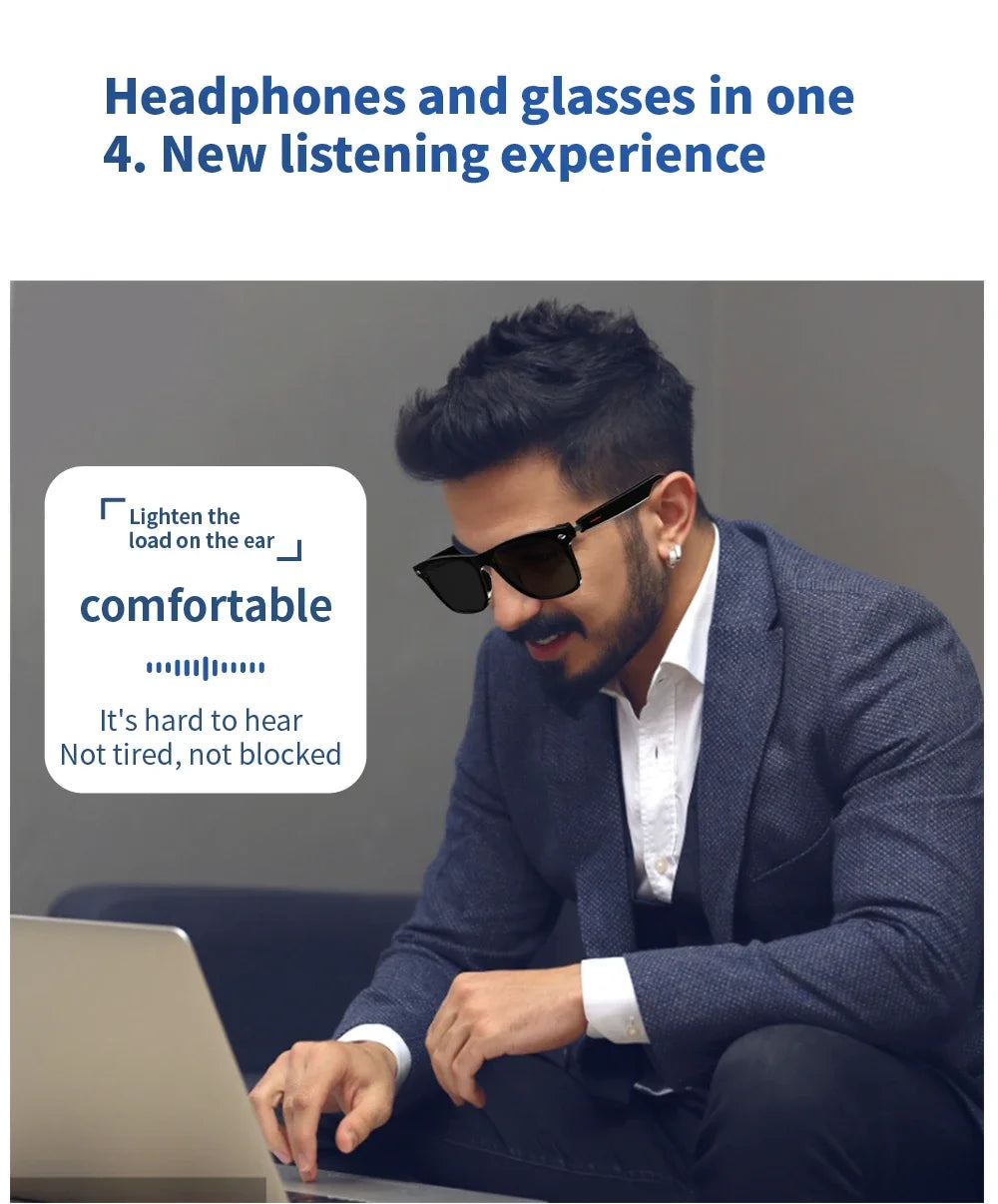 For Xiaomi E13 Smart Glasses:Blue Light Filtering Polarized Sunglass Lenses Audio Built-in Mic & Speakers Touch Voice Assistant