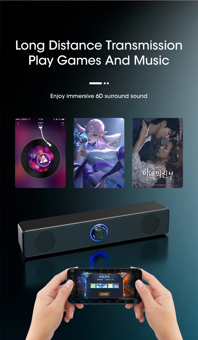 Wired USB Bluetooth Computer Speaker Stereo Subwoofer Soundbar 3D Home Surround Speakers for PC Music Player Wired Loudspeaker