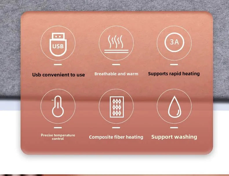 160*80cm 10W DC Heated Mat Plush Electric Blanket Single Mattress USB Type-C Interface Portable Washable Office Bedroom Outdoor