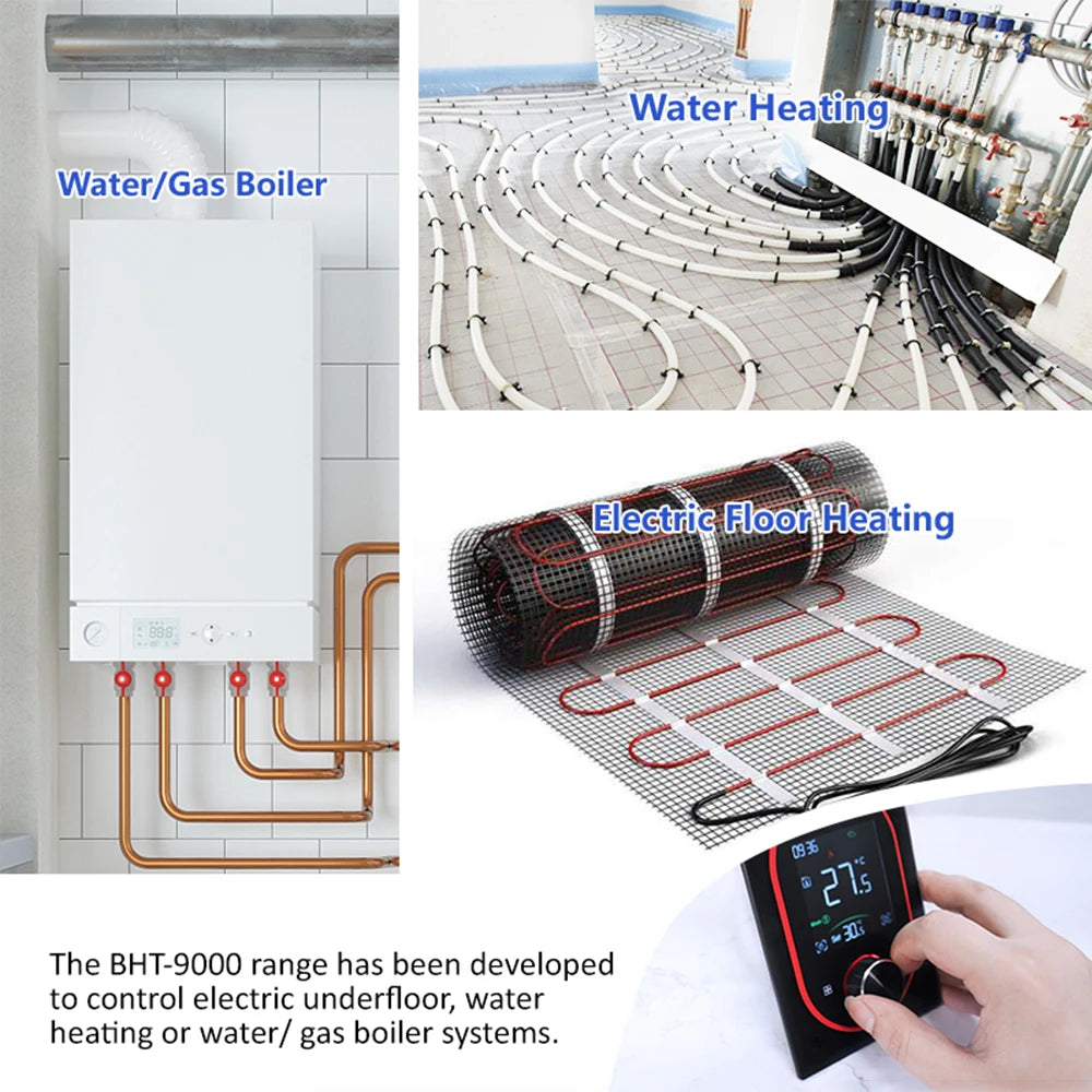 Smart WiFi Thermostat Programmable Knob Temperature Controller Electric Floor Heating Gas Boiler Thermostat for House Office