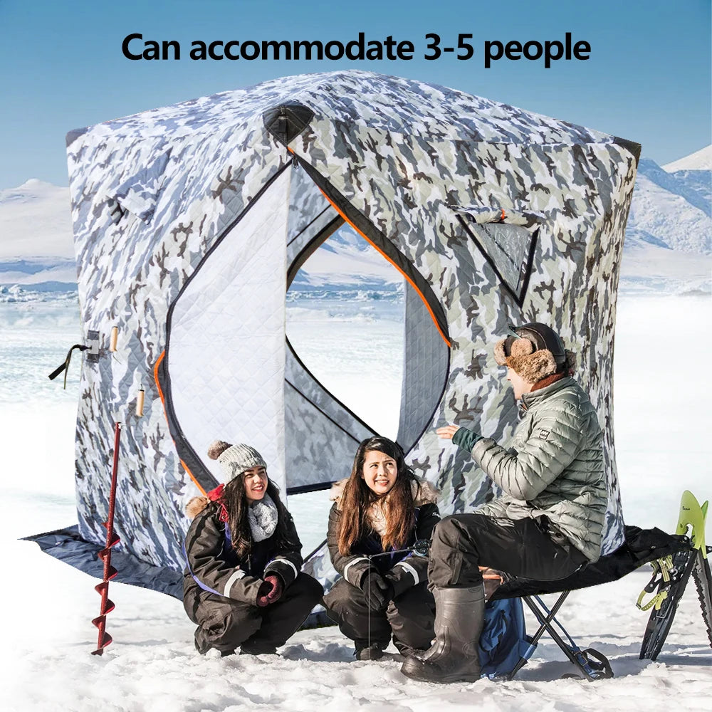 Outdoor Ice Fishing Tent Equipment Winter Fishing Thickened Cotton Quick-Open Quilted Warm And Cold-Proof Four-Person House