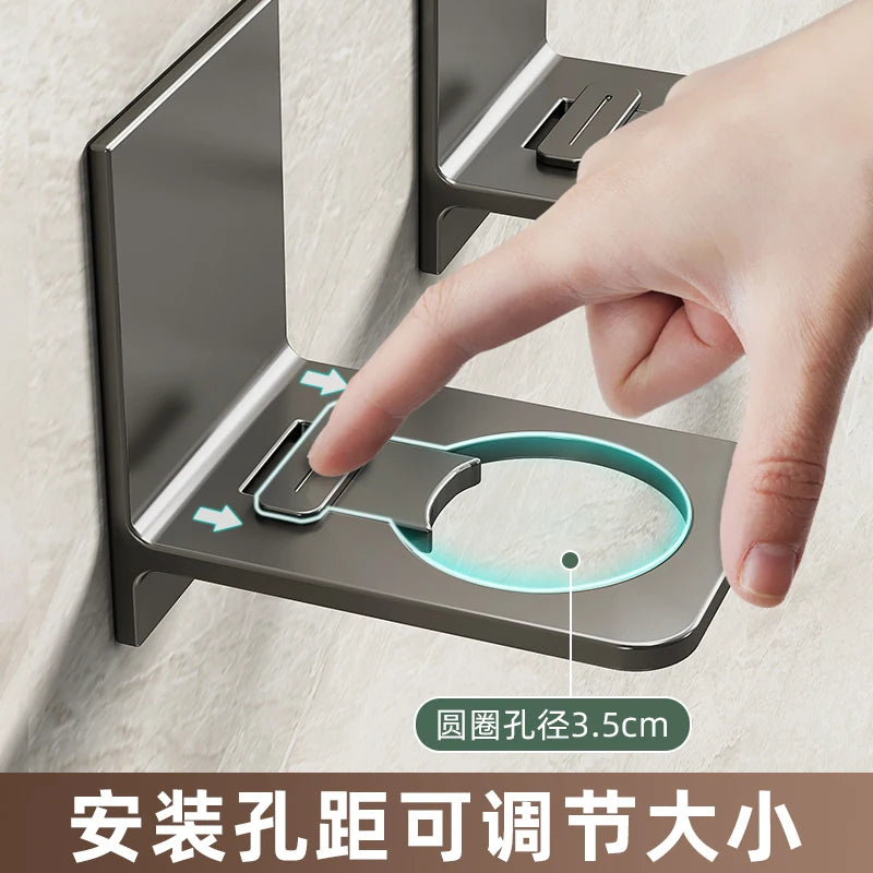 2025 Space Aluminum Shower Gel Bottle Rack Adjustable Shampoo Hanger Hook No Drill Wall Mounted Universal Soap Dispenser Holders