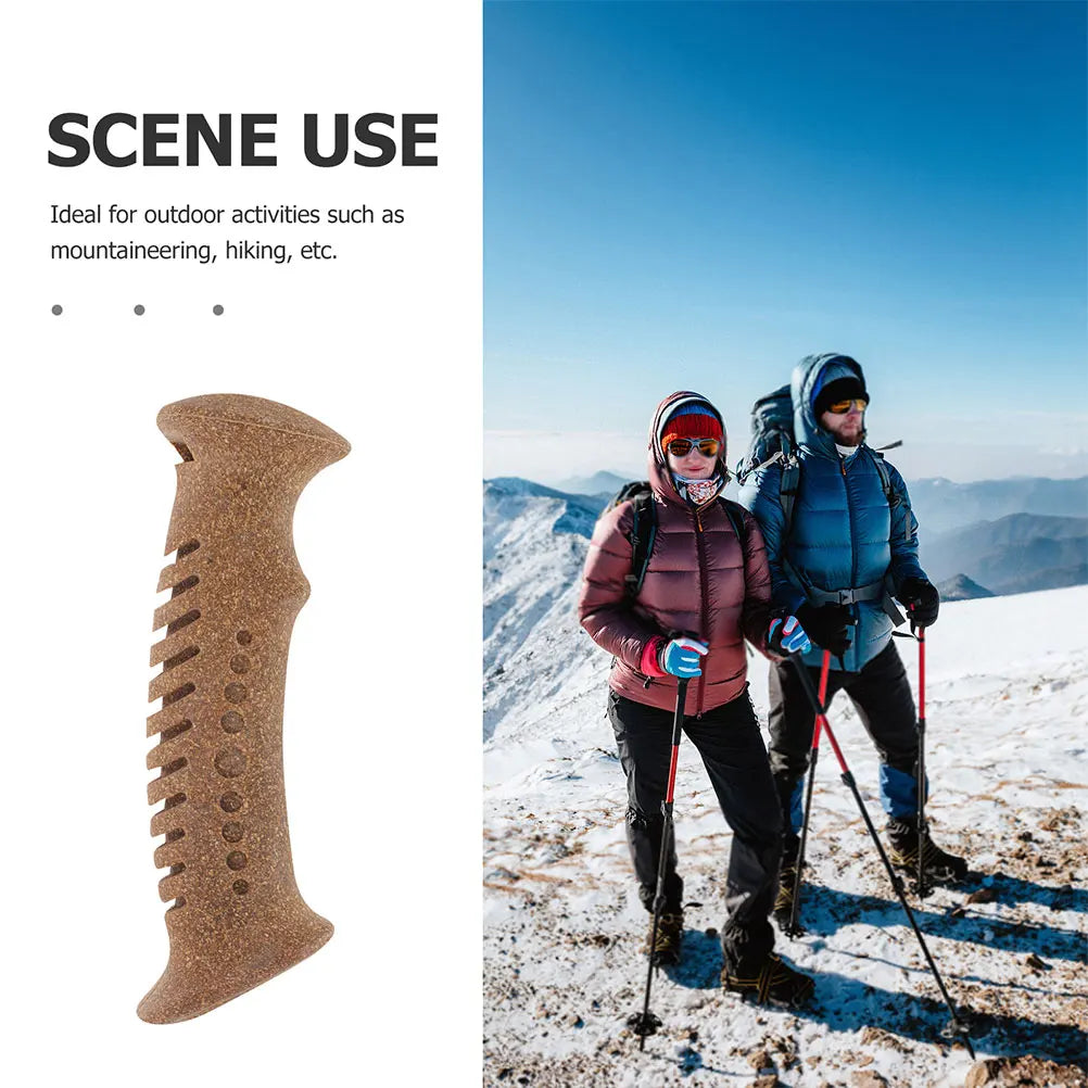 2 Pcs Cane Handle Grip Replacement Wooden Hiking Stick Part Cork Trekking Pole Skiing Handles Walking Sticks Camping Hiking