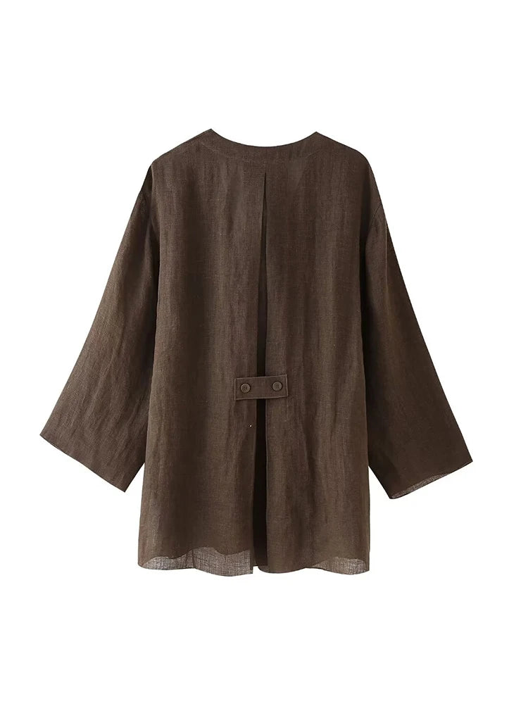 RAFZNB Wide Leg Pants Sets 2 Pieces Women Fashion Lace Up Kimono Tops Women's Suit Two Piece Set Spring Women Outfit