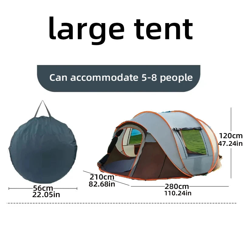 5-8 People Quickly Open Fully Automatic Pop-up Tent, Waterproof Camping Boat Tent, Portable Outdoor Tent For Travel