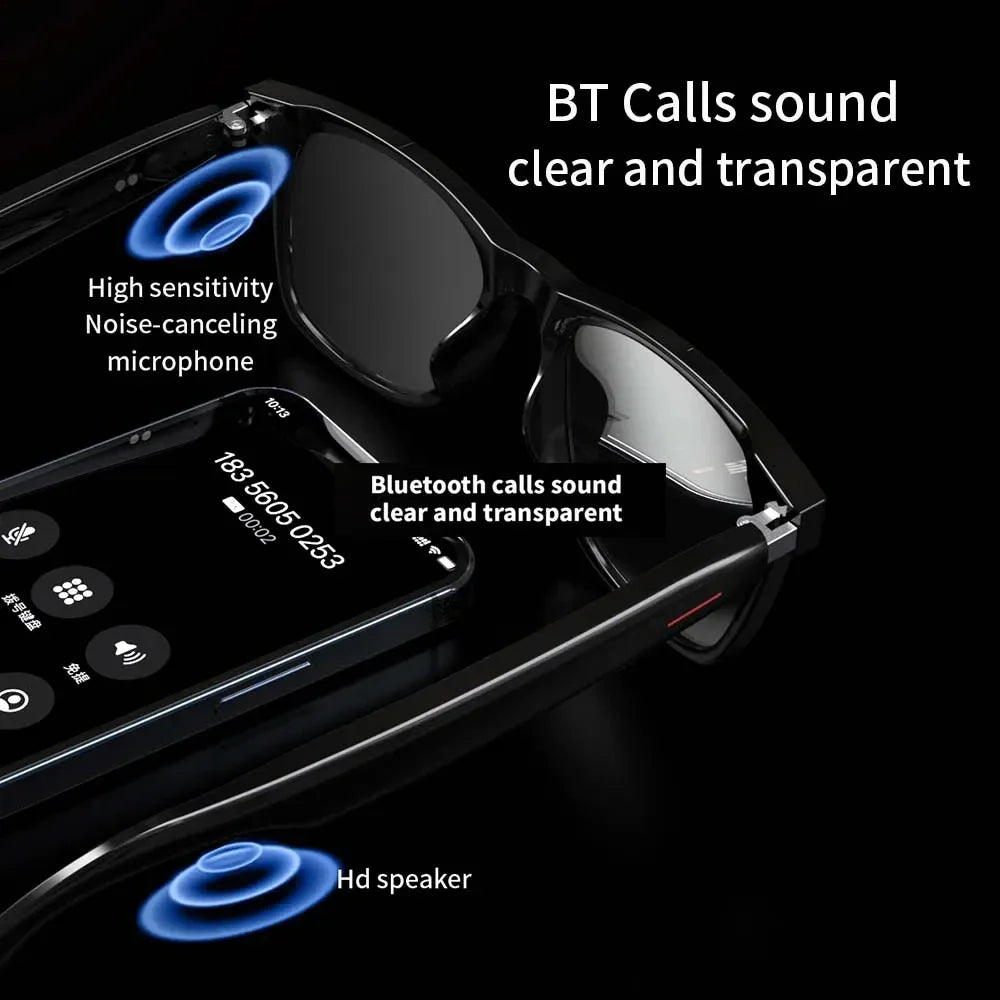For Xiaomi E13 Smart Glasses:Blue Light Filtering Polarized Sunglass Lenses Audio Built-in Mic & Speakers Touch Voice Assistant
