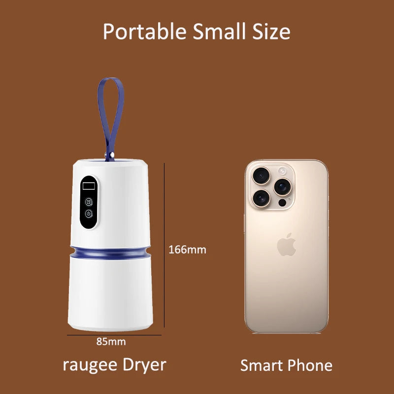 Pocket style mini dryer, silent integrated foldable dryer, household portable clothes dryer, business trip drying tool.