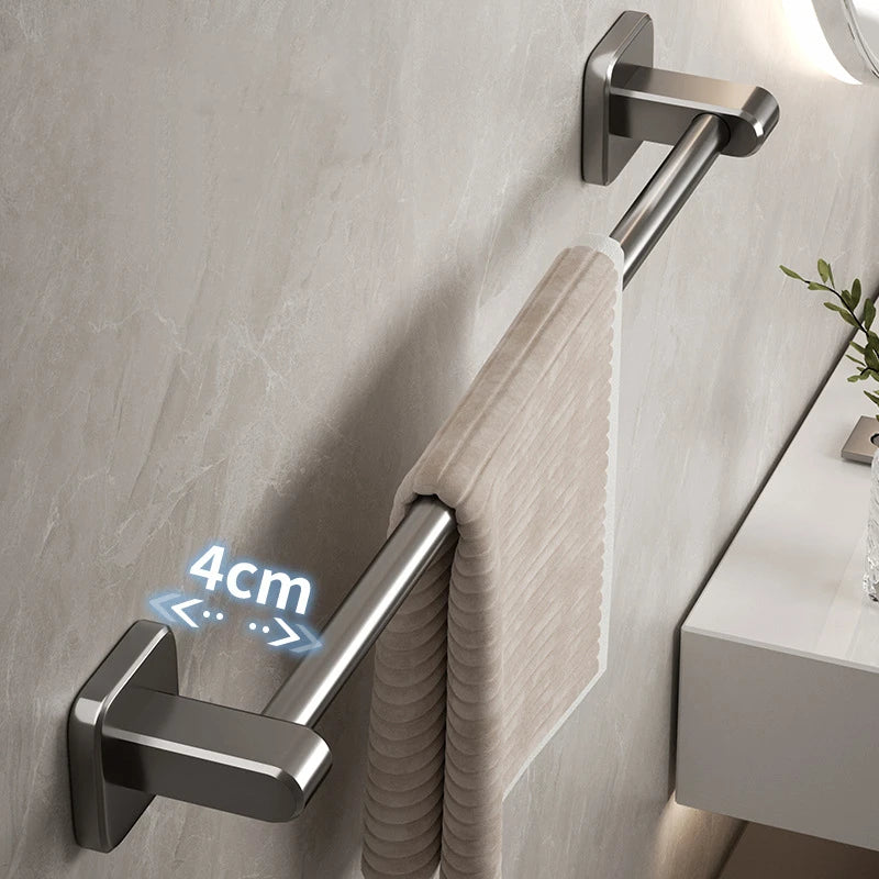 Wall Mounted Towel Holder Slipper Rack Bathroom Storage Rack Holder Without Drilling Bathroom Horizontal Bar Towel Rack