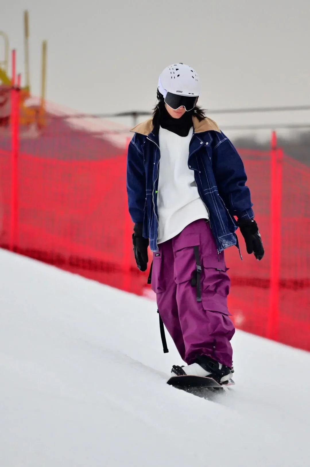 Warm Violet Ski Pants for Women and Men Thickened Skiing Trousers Waterproof American Heavy Industry Snowboarding Pants