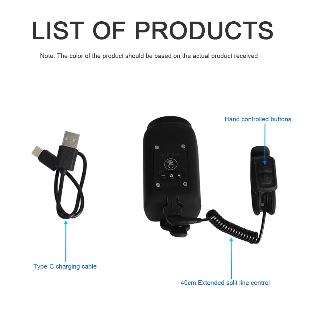 Mountain Bike Electronic Horns Bell With LED Light Rechargeable High Brightness LED Handlebar Lamp For Children's Bike